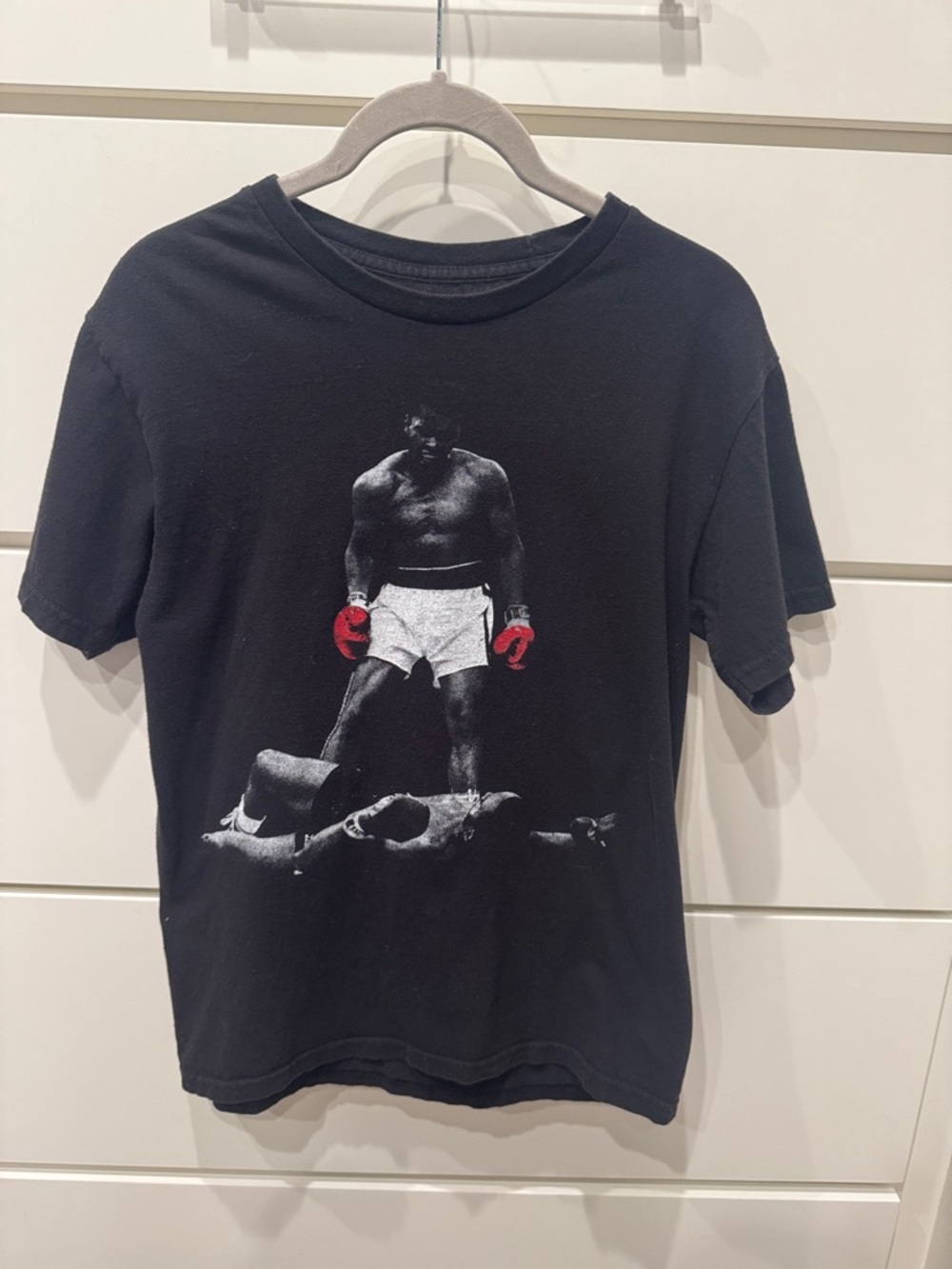 Muhammad Ali Black Short Sleeve Tee with Red Glove Graphic